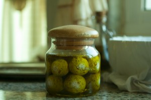 Jar of labaneh balls